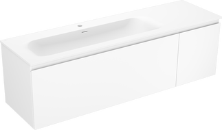 Mexen Orio vonios spintelė 160 cm su Vela kairine praustuve, 1S, 1D, balta matinė - 91A13-16047-3-BBFF01-W23L01