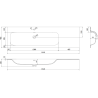 Mexen Orio vonios spintelė 160 cm su Vela kairiuoju praustuvu, 1S, 1D, pilka matinė/balta matinė