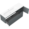 Mexen Orio vonios spintelė 160 cm su Vela kairiuoju kriaukle, 1S, 1D, grafito matinė/balta matinė - 91A13-16047-3-BBFF66-W23L01