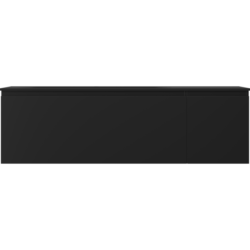 Mexen Orio vonios kambario spintelė 160 cm su Vela kairiuoju kriaukle, 1S, 1D, juoda matinė - 91A13-16047-3-BBFF71-W23L71