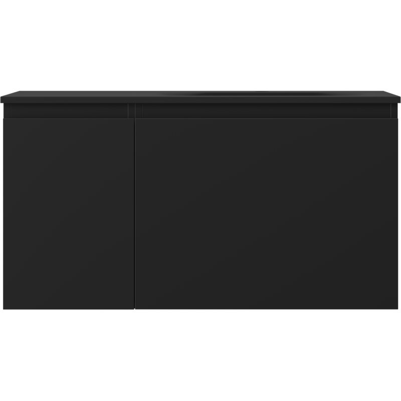 Mexen Orio vonios kambario spintelė 90 cm su dešiniąja Vela kriaukle, 1S, 1D, juoda matinė - 91A13-09047-3-BBFF71-W23P71