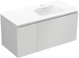 Mexen Orio vonios spintelė 100 cm su praustuvu Vela dešinė, 1S, 1D, pilka matinė/balta matinė - 91A13-10047-3-BBFF62-W23P01