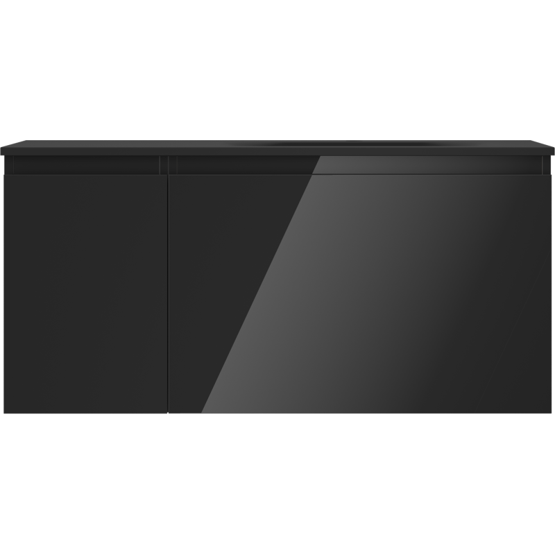 Mexen Orio vonios spintelė 100 cm su Vela kriaukle dešinine, 1S, 1D, juoda blizgi/juoda matinė - 91A13-10047-3-BBFF70-W23P71