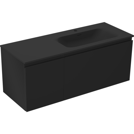 Mexen Orio vonios kambario spintelė 120 cm su Vela dešiniąja kriaukle, 1S, 1D, juoda matinė - 91A13-12047-3-BBFF71-W23P71