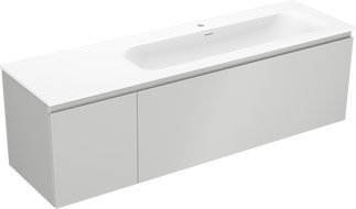 Mexen Orio vonios spintele 160 cm su Vela kriaukle dešinėje, 1S, 1D, pilka matiška/balta matiška - 91A13-16047-3-BBFF62-W23P01