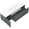 Mexen Orio vonios spintele 160 cm su dešine Vela kriauklė, 1S, 1D, grafito matinė/balta matinė - 91A13-16047-3-BBFF66-W23P01