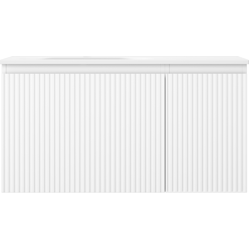 Mexen Rivel vonios spintelė 90 cm su kriaukle Vela kaire, 1S, 1D, rifliuotas, balta matinė - 91A23-09047-3-BBFF01-W23L01