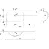 Mexen Rivel vonios spintelė 90 cm su Vela kairine kriaukle, 1S, 1D, rifliuota, juoda mat - 91A23-09047-3-BBFF71-W23L71
