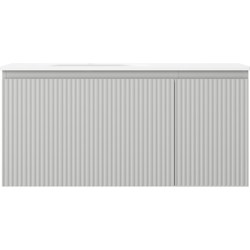 Mexen Rivel vonios spintelė 100 cm su kriaukle Vela kairine, 1S, 1D, grublėta, pilka matinė/balta matinė