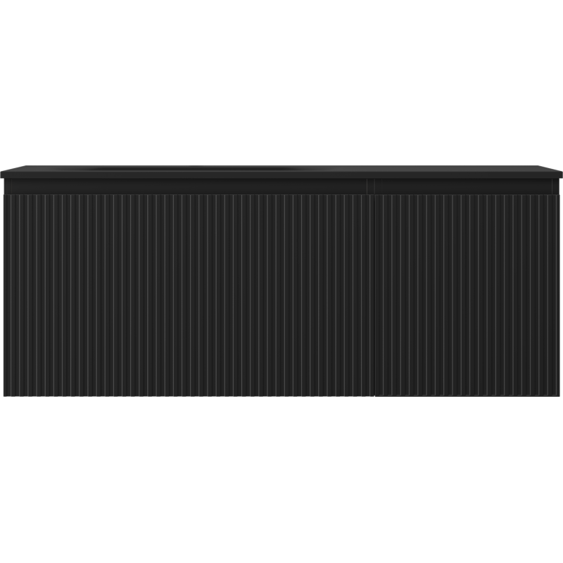 Mexen Rivel vonios spintelė 120 cm su kriaukle Vela kairė, 1S, 1D, grioveliai, juodas matinis - 91A23-12047-3-BBFF71-W23L71