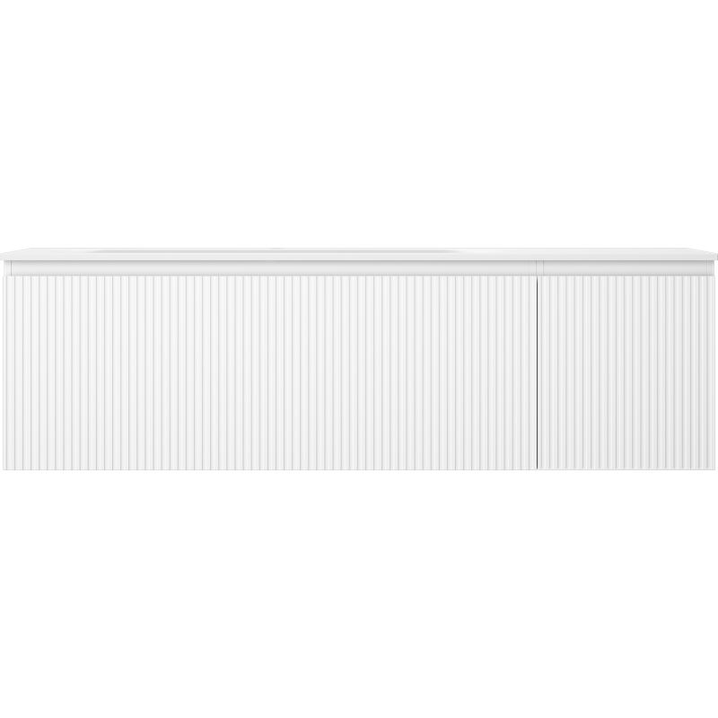 Mexen Rivel vonios baldai 160 cm su kriaukle Vela kairine, 1S, 1D, su grioveliais, balta matinė - 91A23-16047-3-BBFF01-W23L01