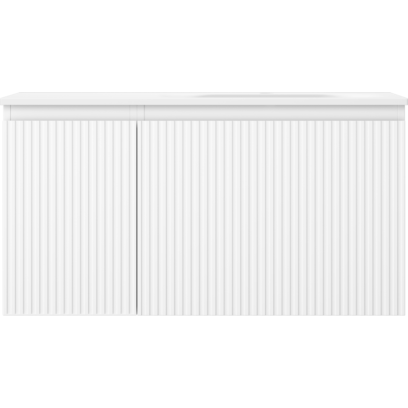 Mexen Rivel vonios spintelė 90 cm su dešiniąja Vela kriaukle, 1S, 1D, grioveliais, balta matinė - 91A23-09047-3-BBFF01-W23P01