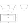 Mexen Ibiza laisvai stovinti vonia 170 x 80 cm, balta - 57021708000