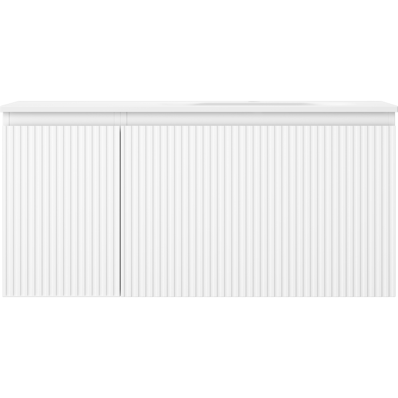 Mexen Rivel vonios spintelė 100 cm su kriaukle Vela dešinė, 1S, 1D, briaunuota, balta matinė - 91A23-10047-3-BBFF01-W23P01