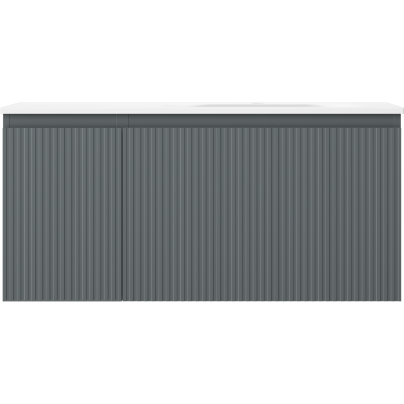 Mexen Rivel vonios spintelė 100 cm su praustuvu Vela dešine, 1S, 1D, grioveliu, grafitas/balta matinė