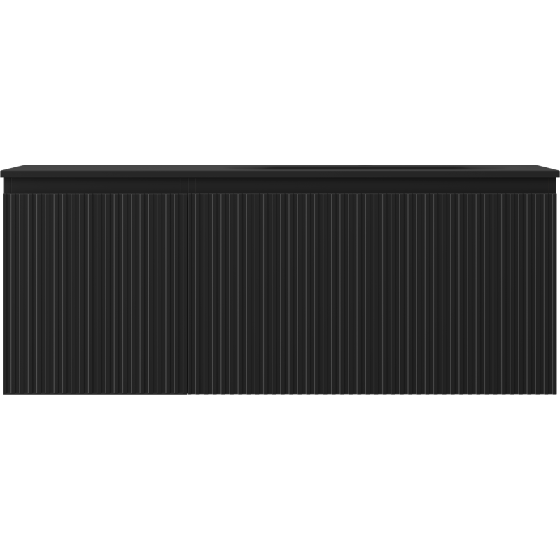 Mexen Rivel vonios spintelė 120 cm su dešine praustuve Vela, 1S, 1D, rifliuota, juoda matinė - 91A23-12047-3-BBFF71-W23P71