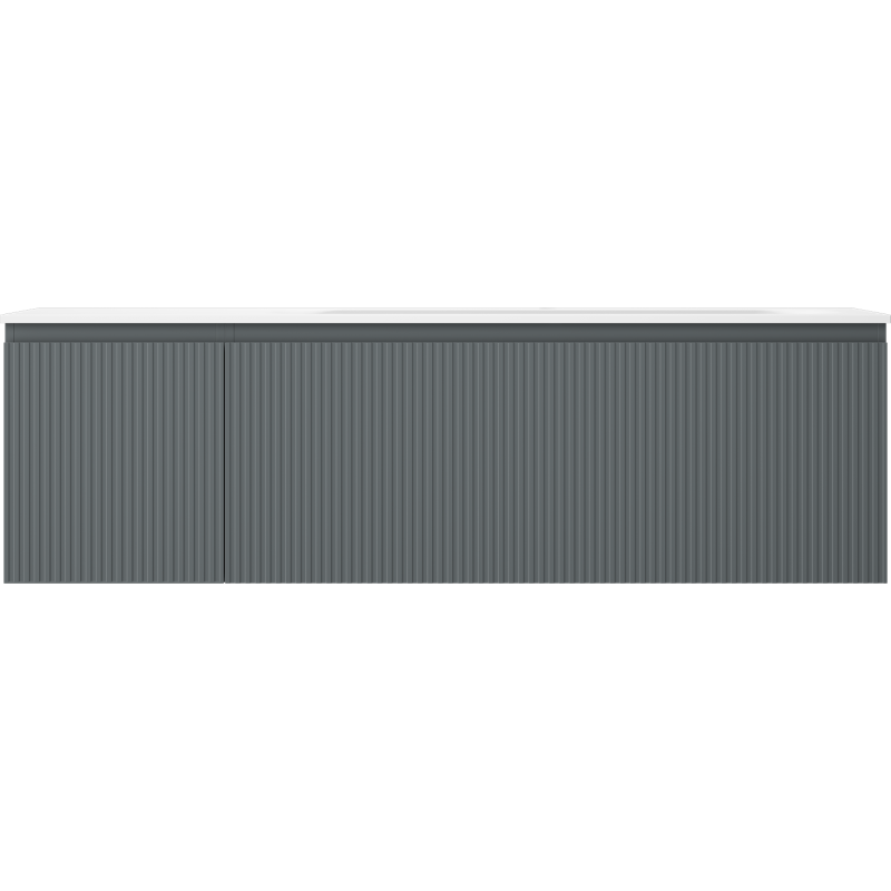 Mexen Rivel vonios spintelė 160 cm su praustuvu Vela dešinėje, 1S, 1D, ąžuolinis, grafito/balta matinė