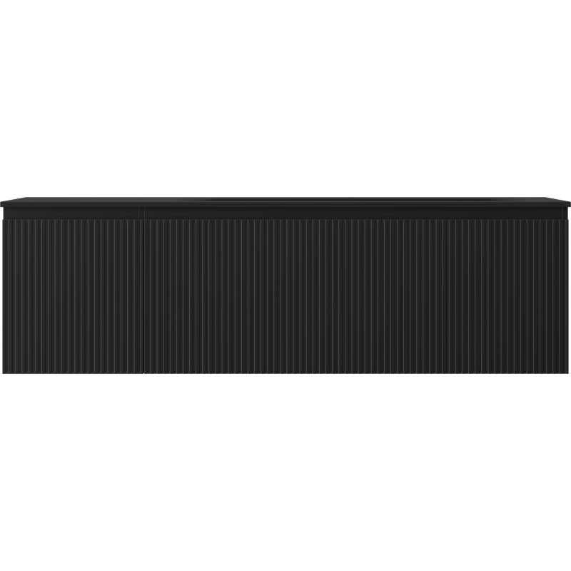 Mexen Rivel voniaus spintelė 160 cm su kriaukle Vela dešinė, 1S, 1D, įstumta, juoda matinė - 91A23-16047-3-BBFF71-W23P71