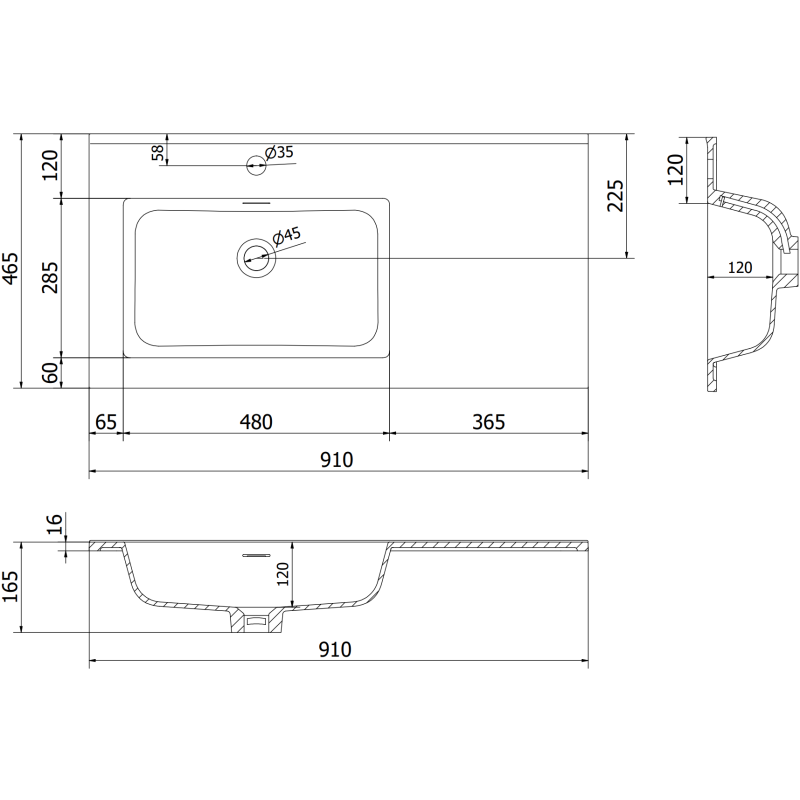 Mexen Orio vonios spintelė Otis 90 cm su kairės pusės kriaukle, 2S, 1D, pilka matinė/balta matinė