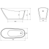 Mexen Oviedo laisvai pastatoma vonia 170 x 76 cm, Balta - 51561707600