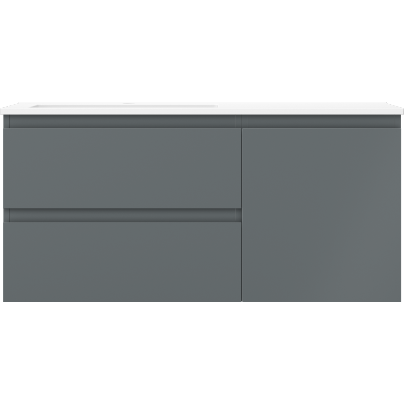 Mexen Orio vonios spintelė 100 cm su kairiąja Otis kriaukle, 2S, 1D, grafito matinė/balta matinė - 91A13-10047-3-BBFFF66-W18L01