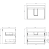 Mexen Orio vonios spintelė 100 cm su Otis kairiuoju praustuvu, 2S, 1D, juodas blizgus/juodas matinis