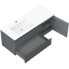 Mexen Orio 120 cm vonios spintelė su Otis kairine kriaukle, 2S, 1D, matinė grafitas/balta matinė