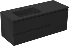 Mexen Orio vonios spintelė 120 cm su kriaukle Otis kaire, 2S, 1D, juodas matinis - 91A13-12047-3-BBFFF71-W18L71