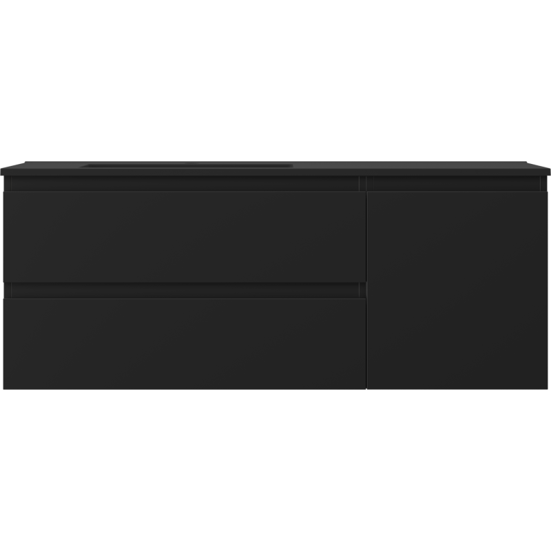 Mexen Orio vonios spintelė 120 cm su kriaukle Otis kaire, 2S, 1D, juodas matinis - 91A13-12047-3-BBFFF71-W18L71