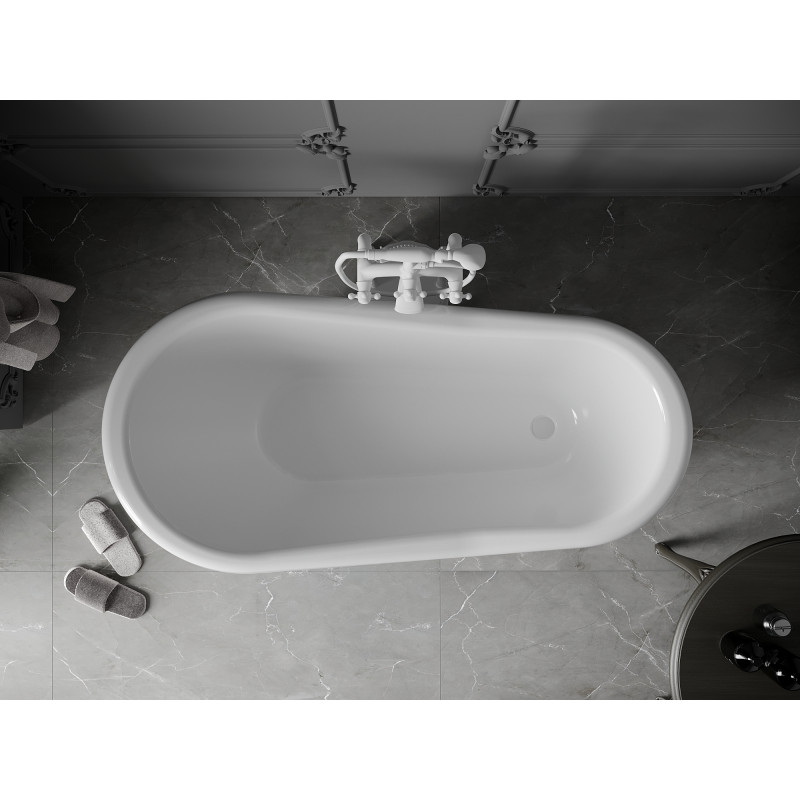 Mexen Retro laisvai pastatoma vonia 150 x 73 cm, balta, kojos baltos - 53251507300-20