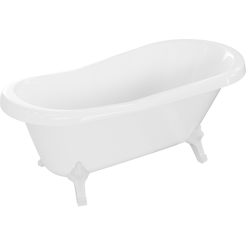 Mexen Retro laisvai pastatoma vonia 150 x 73 cm, balta, kojos baltos - 53251507300-20