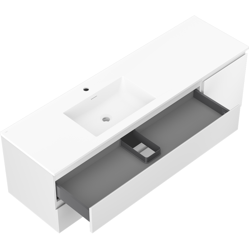 Mexen Orio vonios spintelė 160 cm su kairine Otis kriaukle, 2S, 1D, balta matinė - 91A13-16047-3-BBFFF01-W18L01