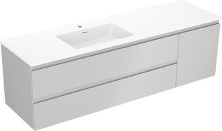 Mexen Orio vonios spintelė 160 cm su Otis kriaukle kairė, 2S, 1D, pilka matinė/balta matinė - 91A13-16047-3-BBFFF62-W18L01