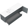 Mexen Orio vonios spintelė 160 cm su kriaukle Otis kairė, 2S, 1D, grafito matinė/balta matinė - 91A13-16047-3-BBFFF66-W18L01