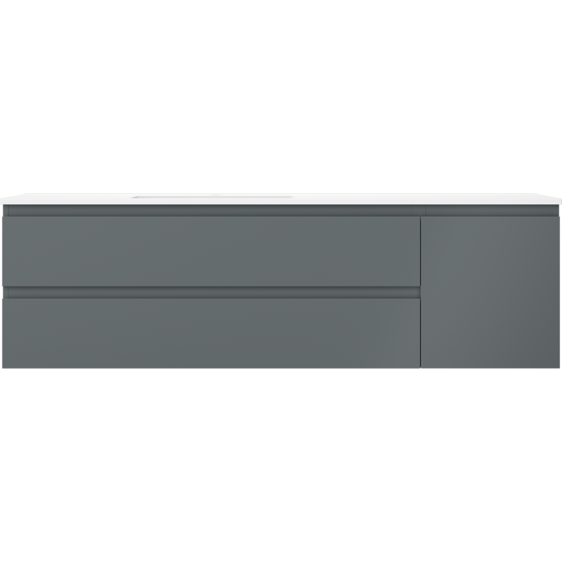 Mexen Orio vonios spintelė 160 cm su kriaukle Otis kairė, 2S, 1D, grafito matinė/balta matinė - 91A13-16047-3-BBFFF66-W18L01