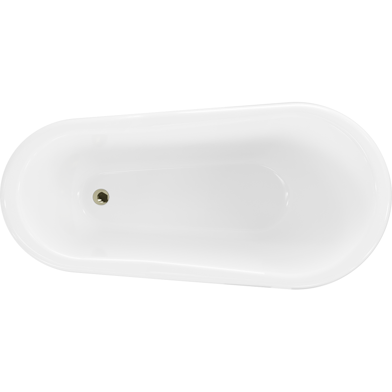 Mexen Retro laisvai pastatoma vonia 150 x 73 cm, balta, auksinės kojos - 53251507300-50