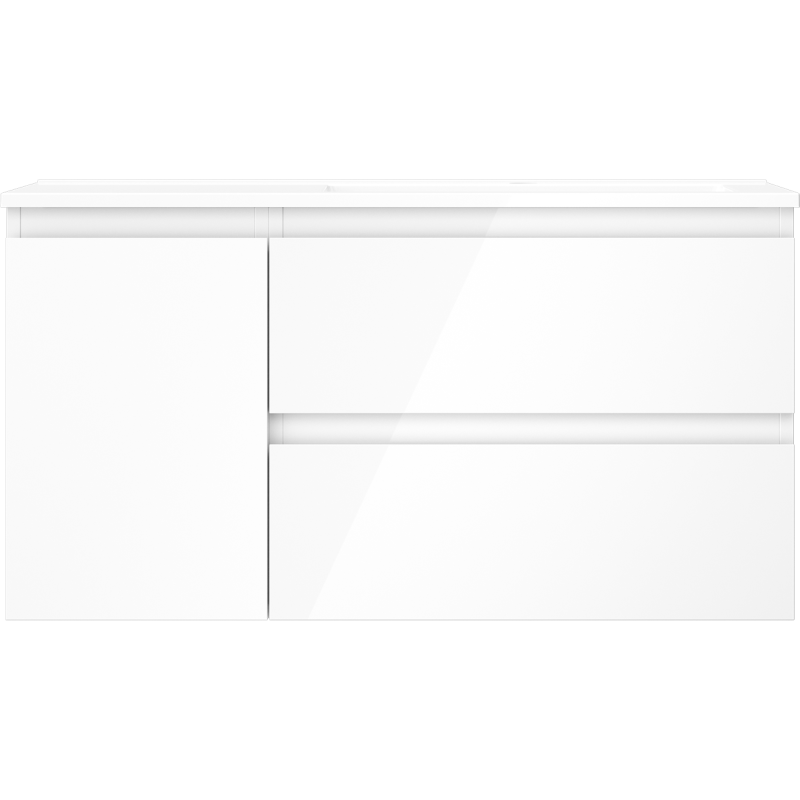 Mexen Orio vonios spintelė 90 cm su Otis praustuvu dešinėje, 2S, 1D, blizgi balta - 91A13-09047-3-BBFFF00-W18P00