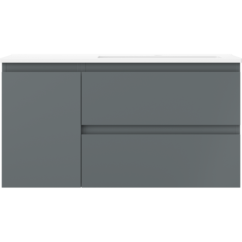 Mexen Orio vonios spintelė 90 cm su kriaukle Otis dešinėje, 2S, 1D, matinė grafito / matinė balta - 91A13-09047-3-BBFFF66-W18P01