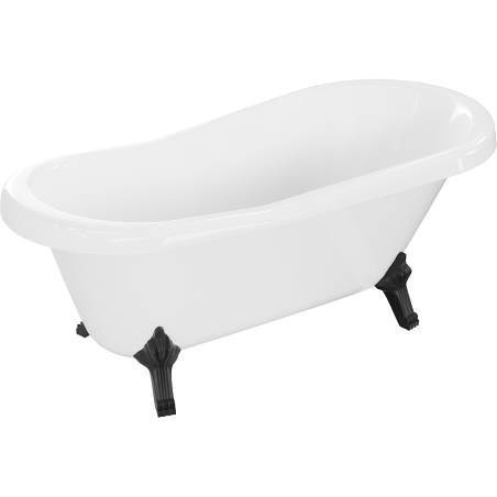 Mexen Retro laisvai pastatoma vonia 150 x 73 cm, balta, juodos kojos - 53251507300-70