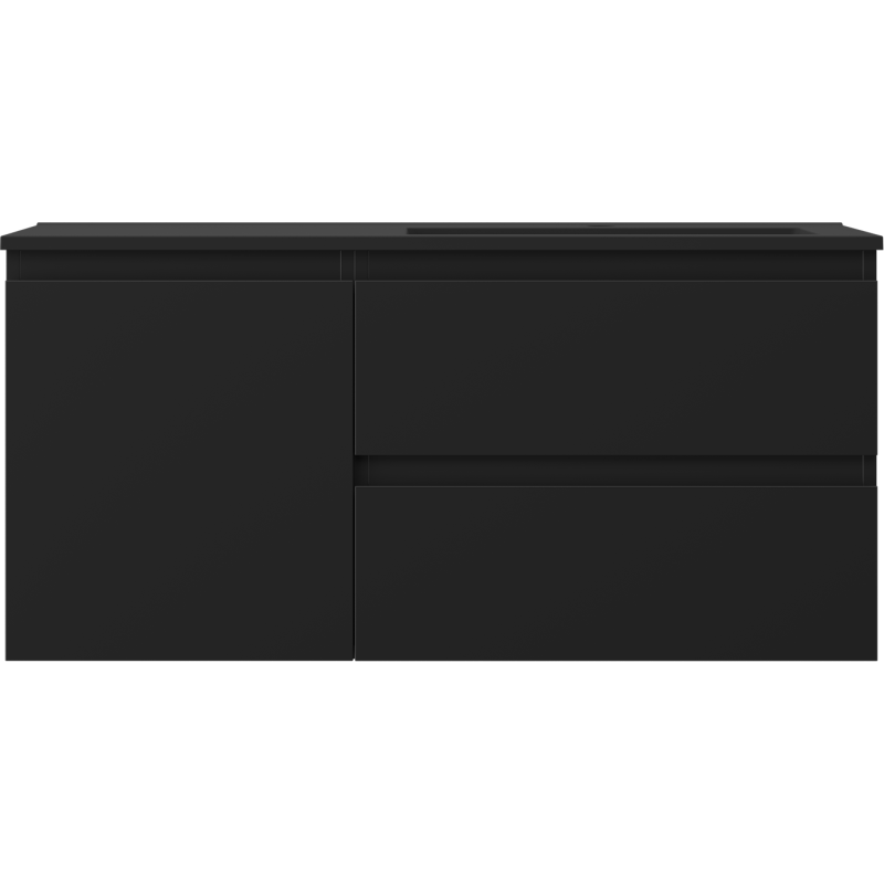 Mexen Orio vonios kambario spintėlė 100 cm su Otis praustuvu, dešinė, 2S, 1D, juoda matinė - 91A13-10047-3-BBFFF71-W18P71