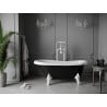 Mexen Retro laisvai pastatoma vonia 150 x 73 cm, balta/juoda, baltos kojos - 53251507375-20