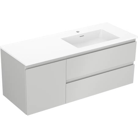 Mexen Orio vonios spintelė 120 cm su Otis kriaukle dešinėje, 2S, 1D, pilka matinė/balta matinė - 91A13-12047-3-BBFFF62-W18P01