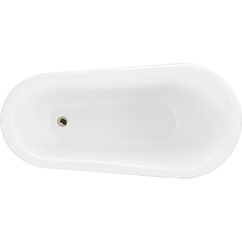 Mexen Retro laisvai pastatoma vonia 150 x 73 cm, balta/juoda, aukso spalvos kojos - 53251507375-50