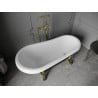 Mexen Retro laisvai pastatoma vonia 150 x 73 cm, balta/juoda, aukso spalvos kojos - 53251507375-50