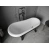 Mexen Retro laisvai stovinti vonia 150 x 73 cm, balta/juoda, juodos kojelės - 53251507375-70