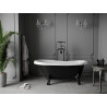 Mexen Retro laisvai stovinti vonia 150 x 73 cm, balta/juoda, juodos kojelės - 53251507375-70