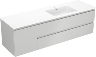 Mexen Orio vonios spintelė 160 cm su dešiniuoju Otis kriaukle, 2S, 1D, pilka matinė/balta matinė - 91A13-16047-3-BBFFF62-W18P01