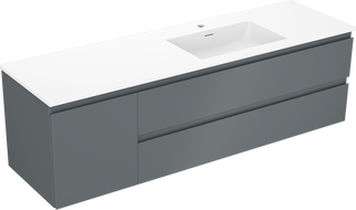 Mexen Orio vonios spintelė 160 cm su Otis dešine kriaukle, 2S, 1D, grafitas matinis/balta matinė - 91A13-16047-3-BBFFF66-W18P01