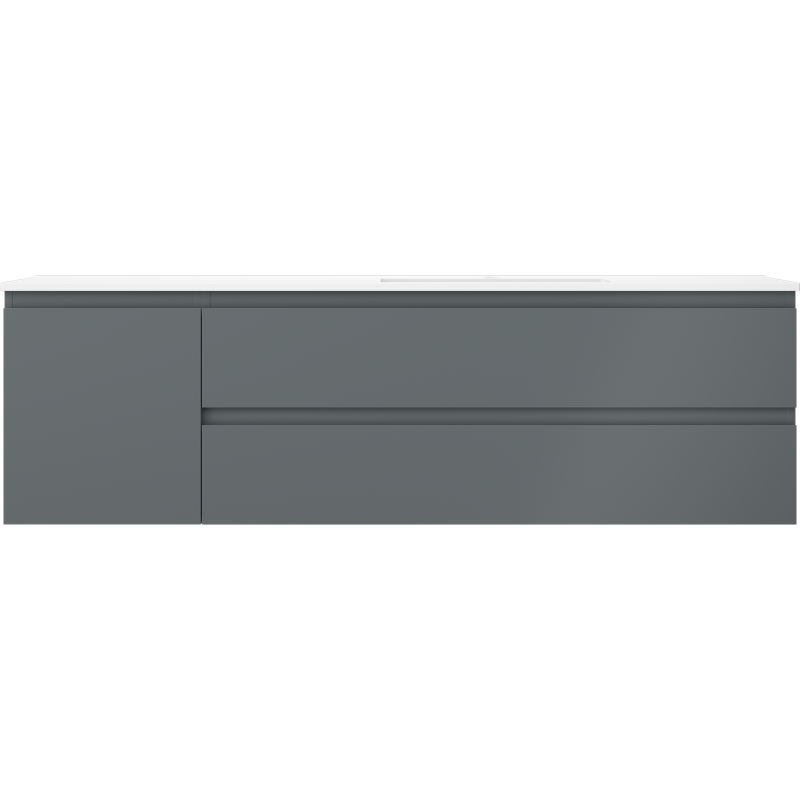 Mexen Orio vonios spintelė 160 cm su Otis dešine kriaukle, 2S, 1D, grafitas matinis/balta matinė - 91A13-16047-3-BBFFF66-W18P01