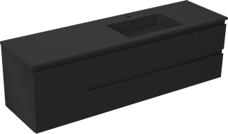 Mexen Orio vonios spintelė 160 cm su Otis dešine praustuve, 2S, 1D, juoda matinė - 91A13-16047-3-BBFFF71-W18P71